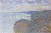 Claude Monet On the Cliff near Dieppe,Overcast Skies France oil painting artist